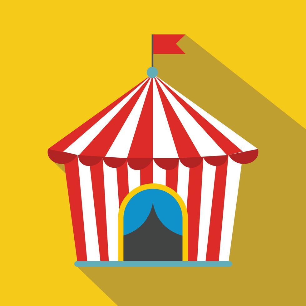 Vintage circus tent flat icon vector