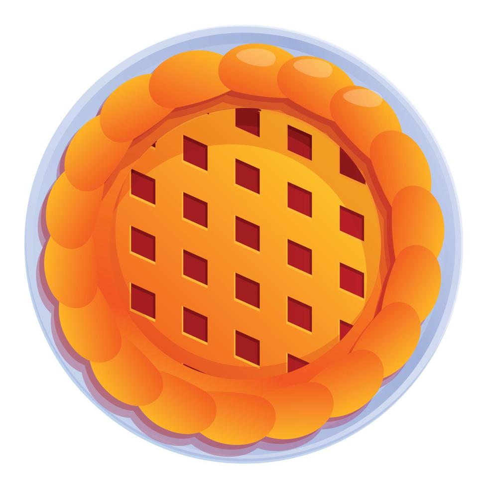 icono de tarta de manzana, estilo de dibujos animados vector