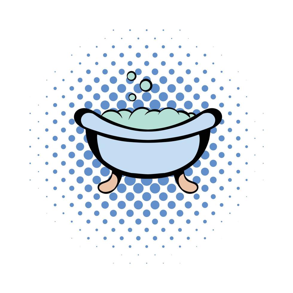 Baby bath comics icon vector