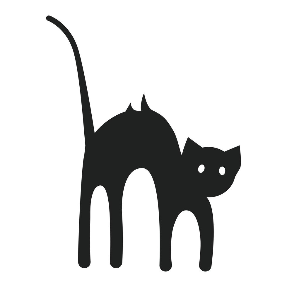 Scary cat icon, simple style vector