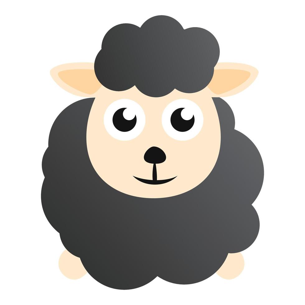 Kid black sheep icon, cartoon style vector