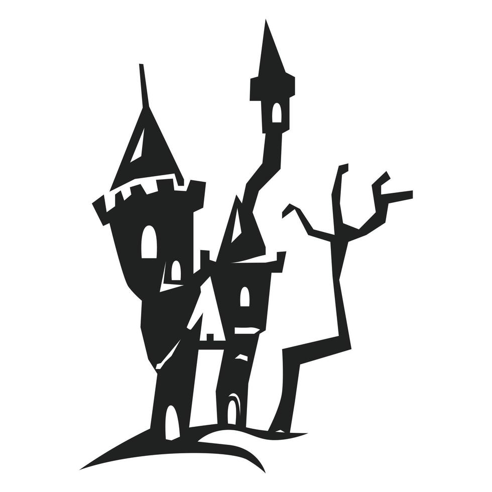 Scary castle icon, simple style vector