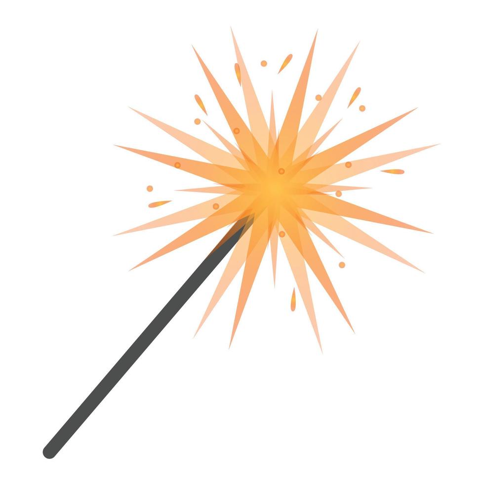 Burning sparkle icon, cartoon style vector