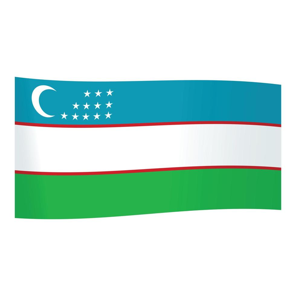 vector de dibujos animados del icono del día de la bandera nacional. bandera de uzbekistán