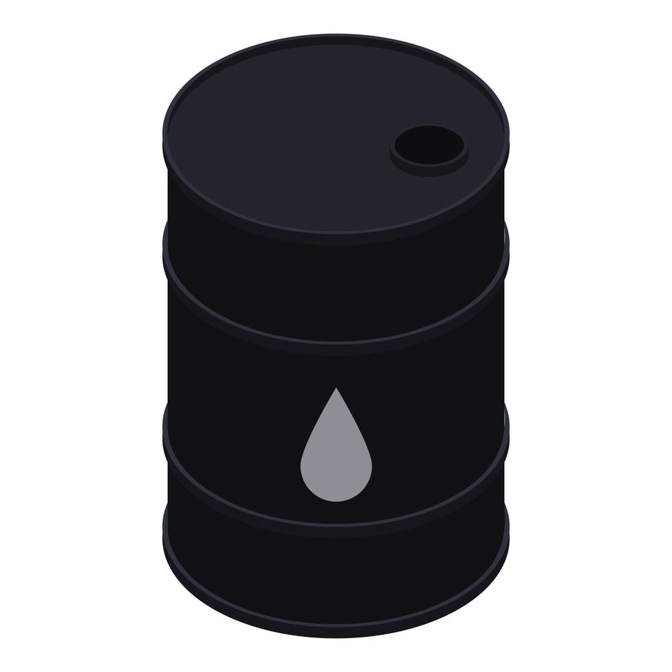 Oil barrel icon, isometric style vector