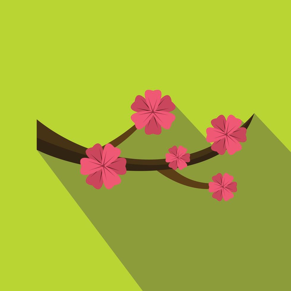 Sakura flowers icon, flat style vector