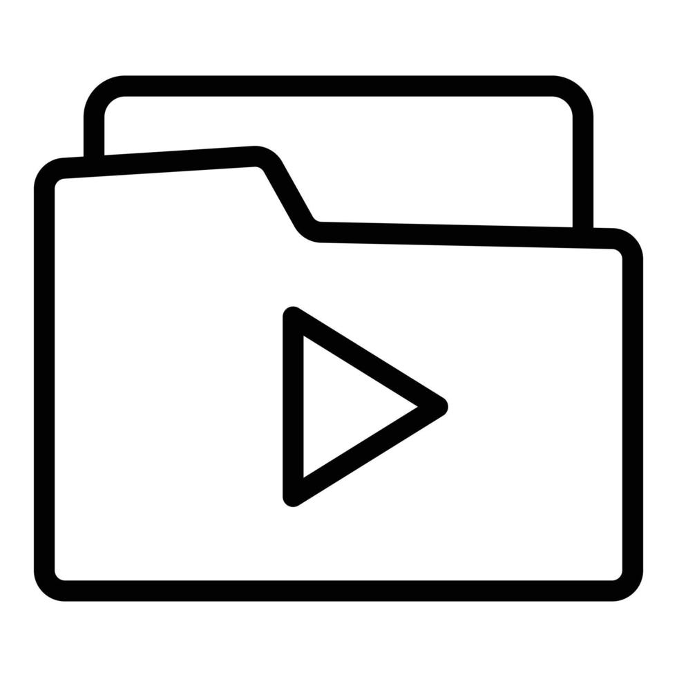 Video folder icon, outline style vector