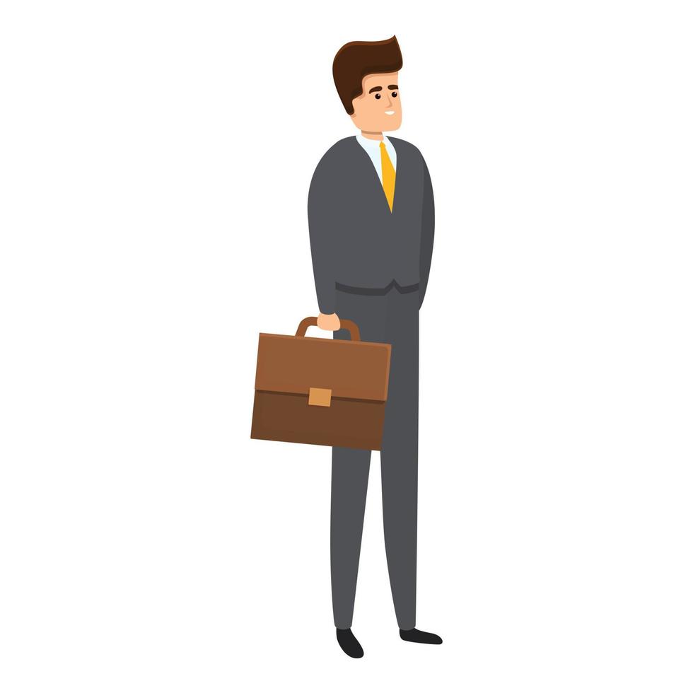Successful businessman commerce icon, cartoon style vector