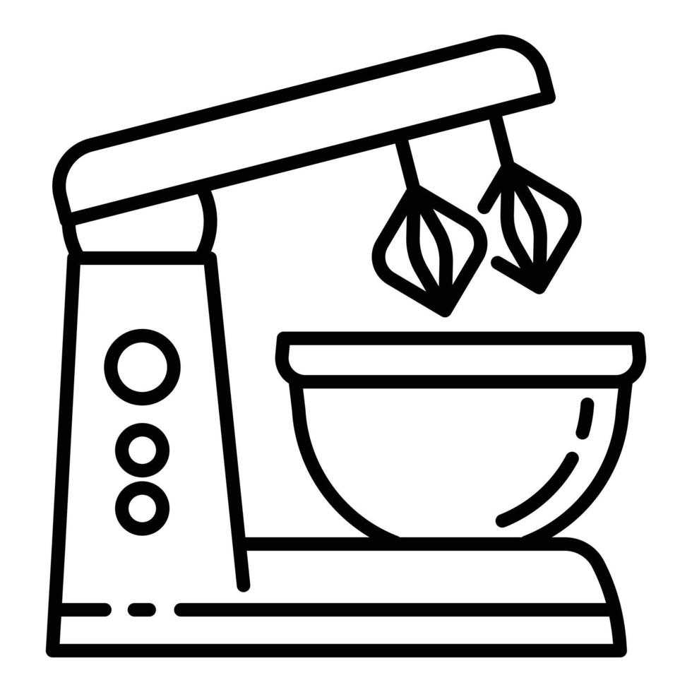 icono de mezclador de alimentos, estilo de contorno vector