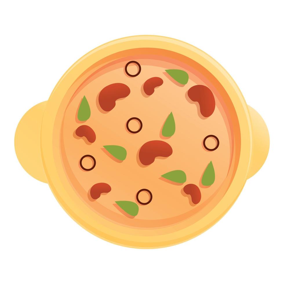 icono de sopa de frijoles, estilo de dibujos animados vector