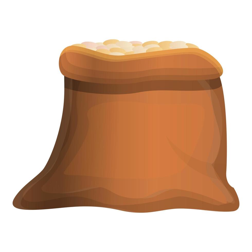 Rice sack icon, cartoon style vector