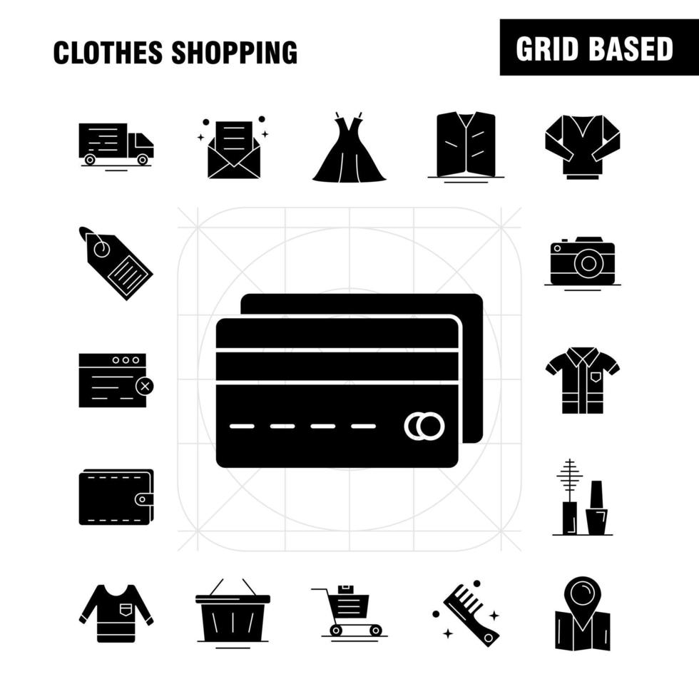 Clothes Shopping Solid Glyph Icon for Web Print and Mobile UXUI Kit Such as Hospital Basket Cart Shopping Ticket Tickets Travel Shopping Pictogram Pack Vector