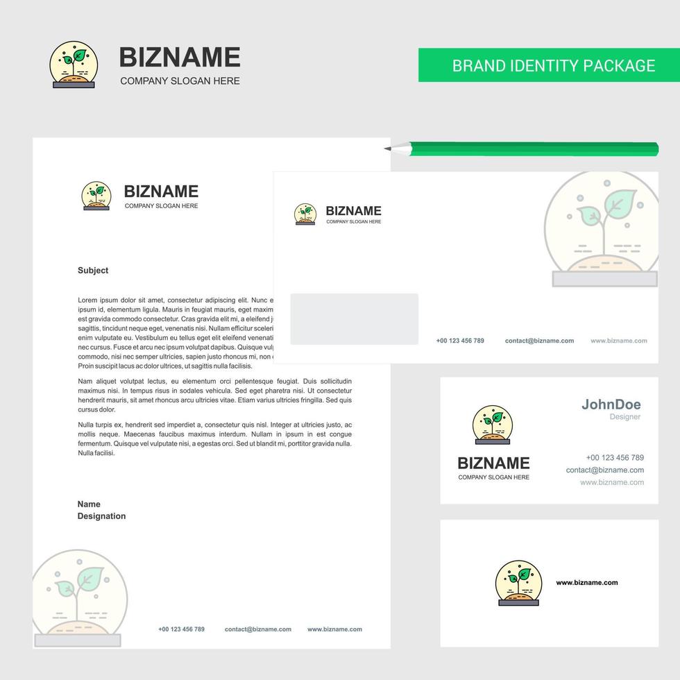 Plant Business Letterhead Envelope and visiting Card Design vector template