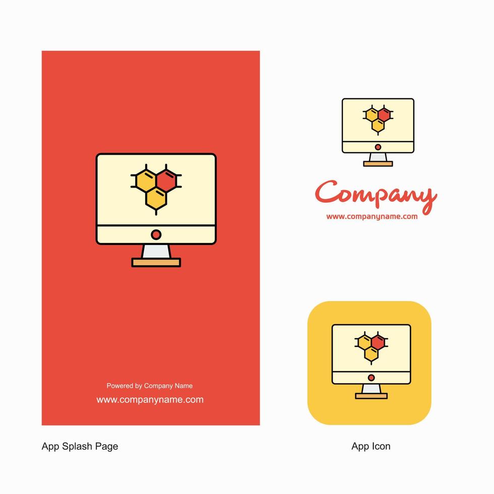Computer screen Company Logo App Icon and Splash Page Design Creative Business App Design Elements vector
