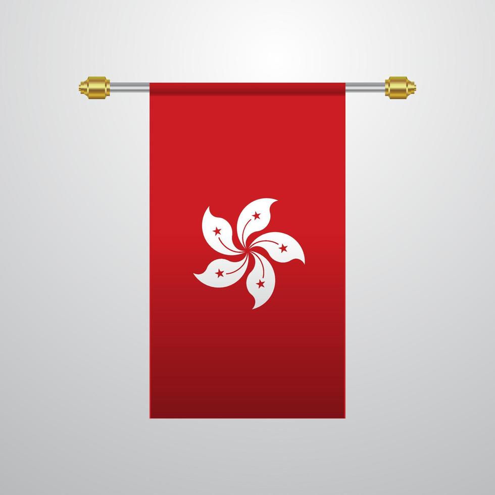 bandera colgante de hong kong vector