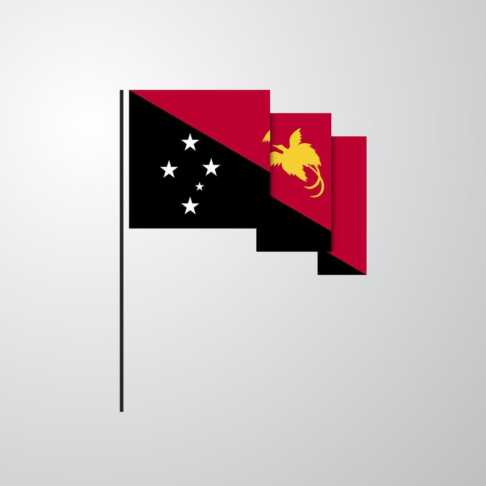 Papua New Guinea waving Flag creative background vector