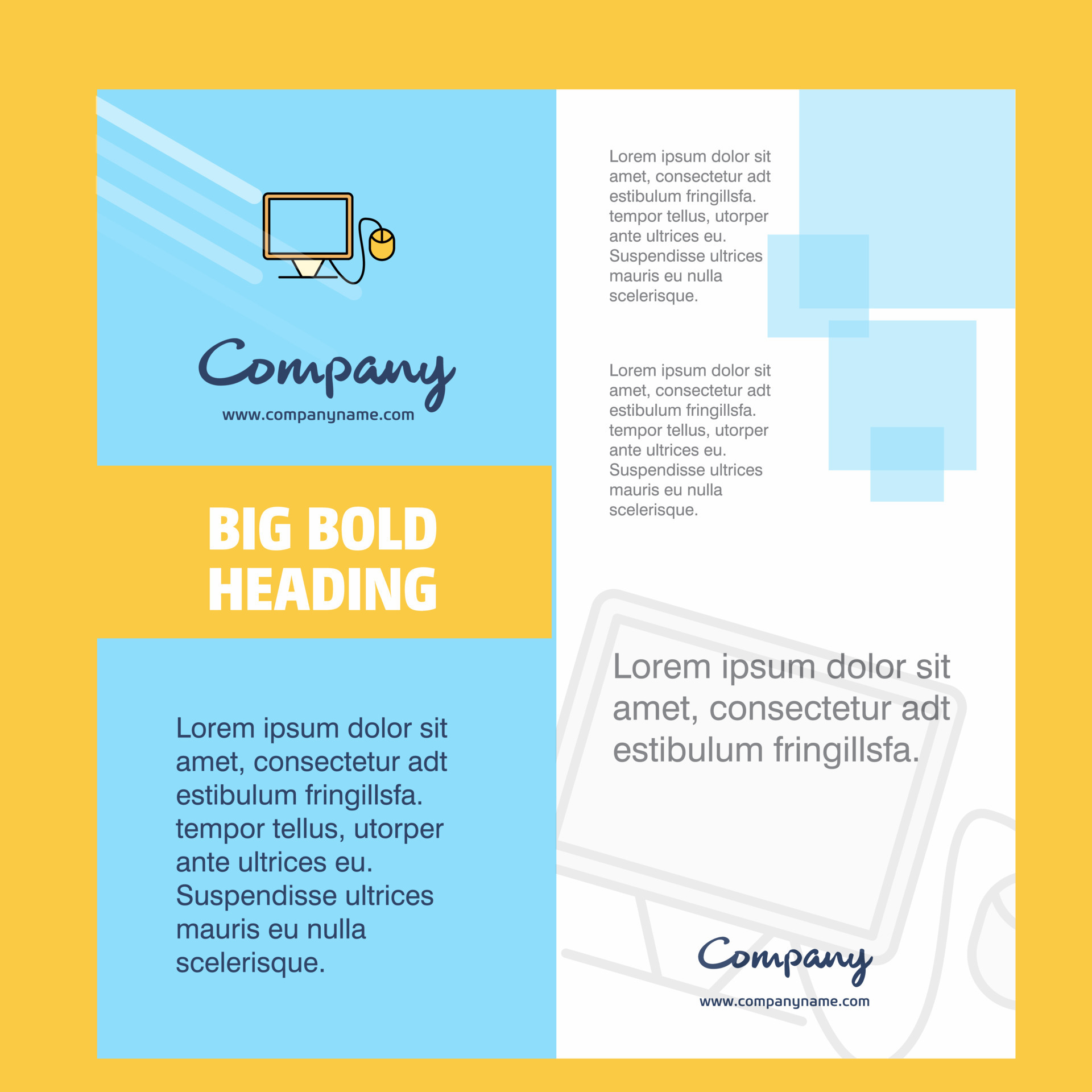 Computer Company Brochure Title Page Design Company profile annual