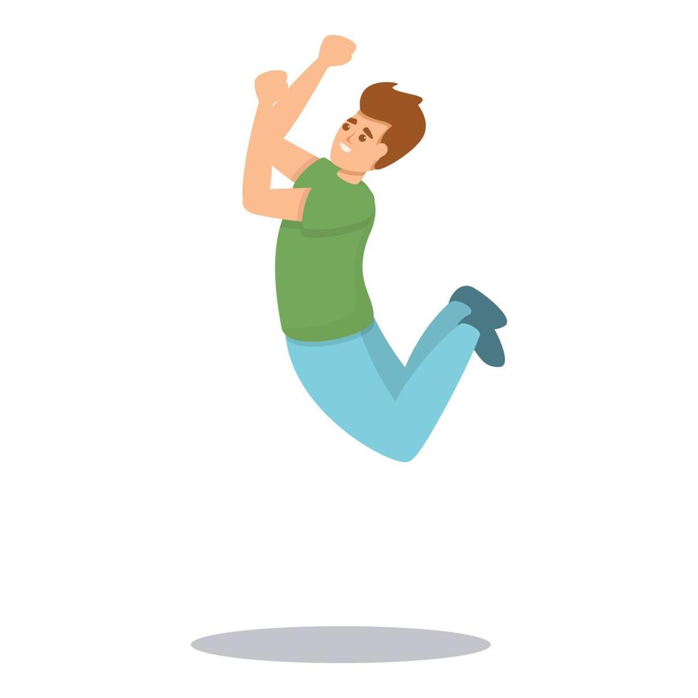 Jumping boy icon, cartoon style vector