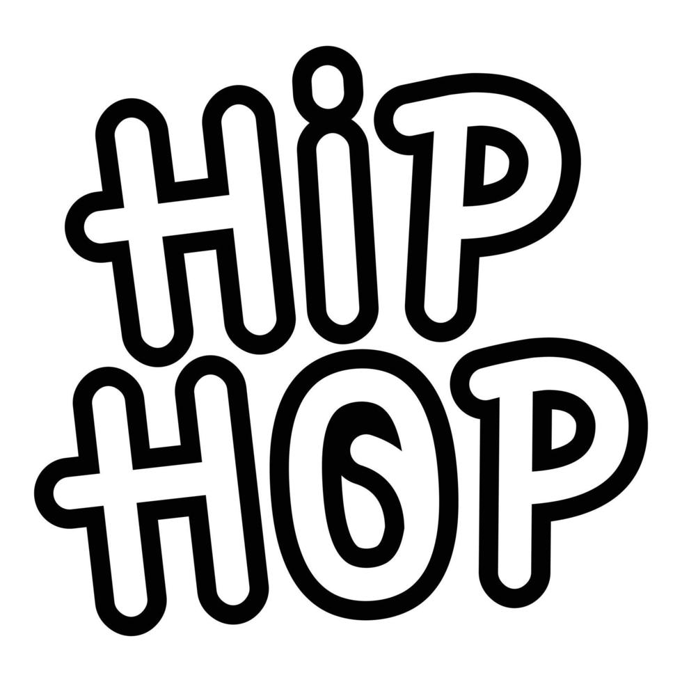 icono de pintura de pared hiphop, estilo de esquema vector