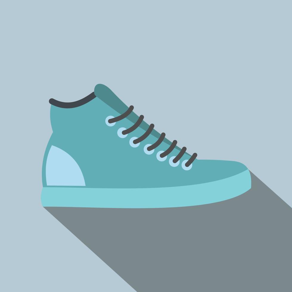Blue sneakers flat icon vector