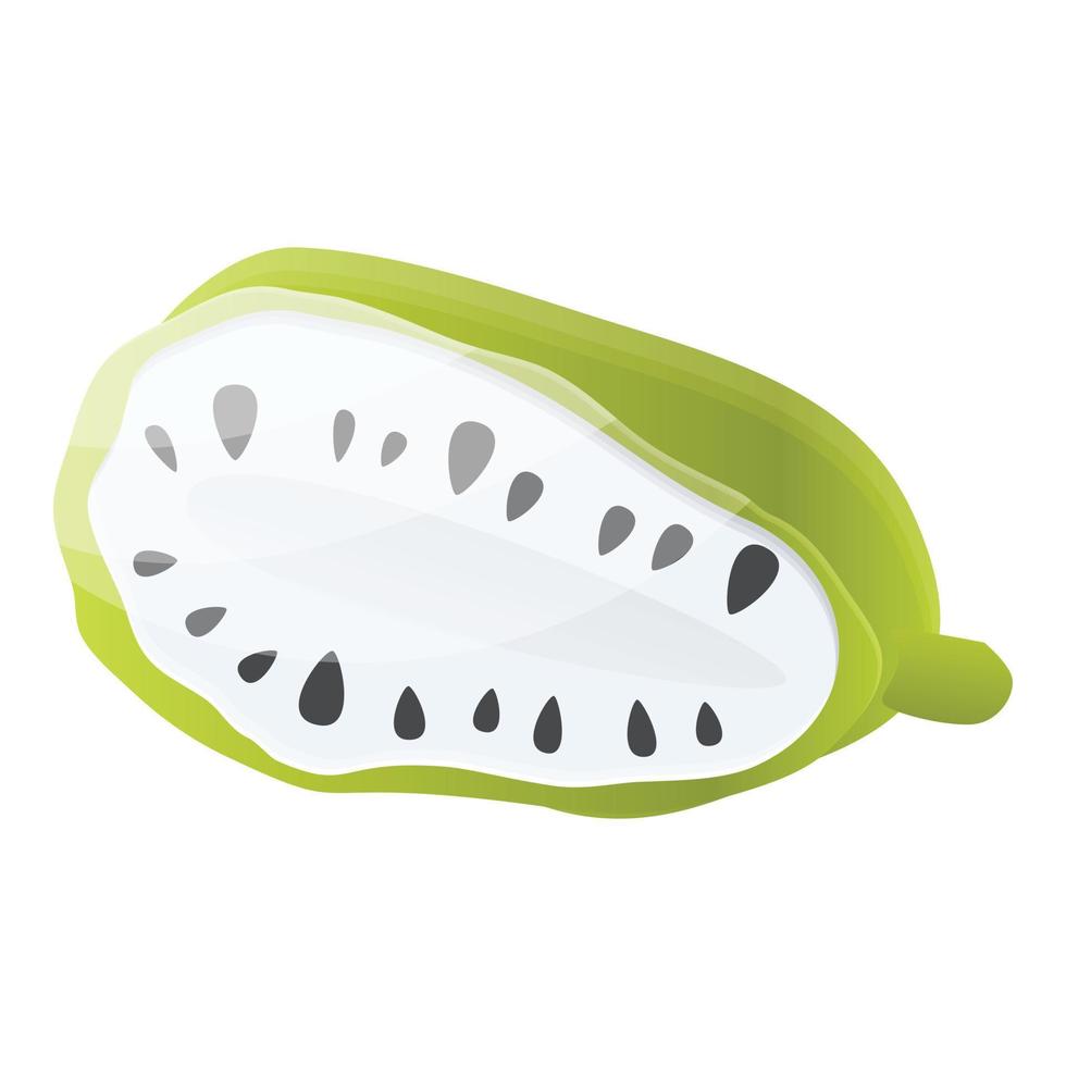 Asia half soursop icon, cartoon style vector