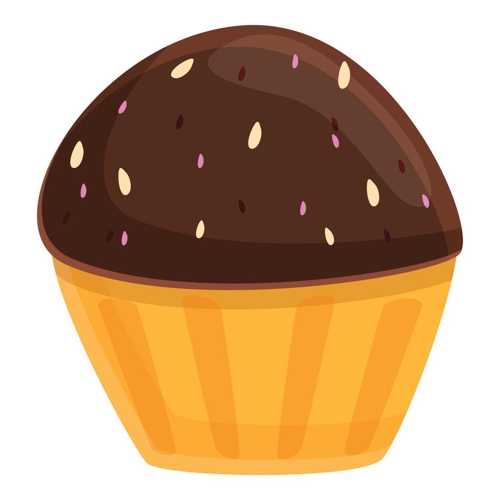Breakfast cupcake icon, cartoon style vector