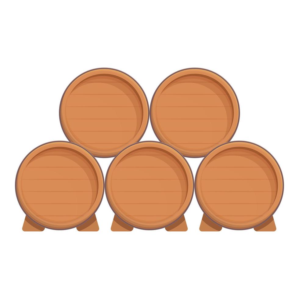 Barrel stack icon cartoon vector. Wine cellar vector