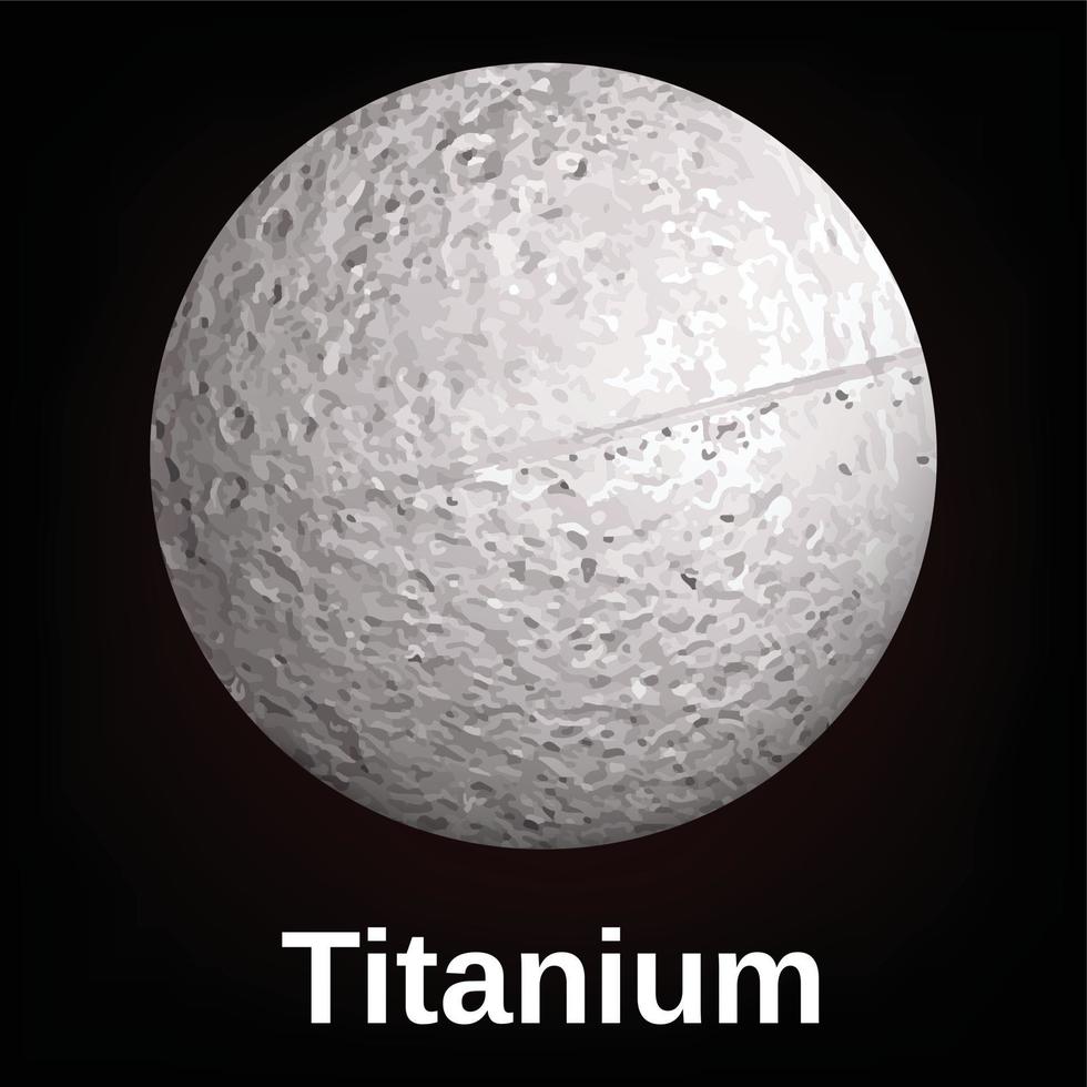 Titanium icon, realistic style vector