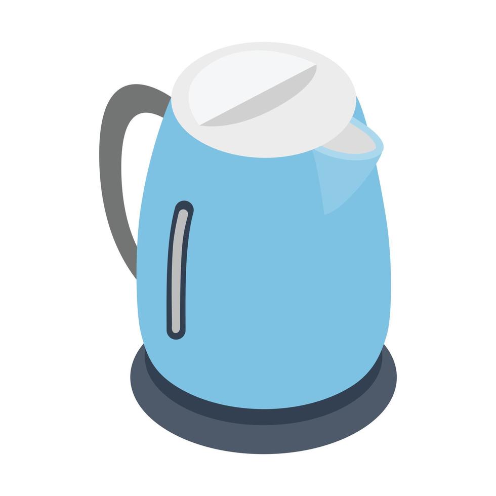 Electric kettle icon, isometric 3d style vector