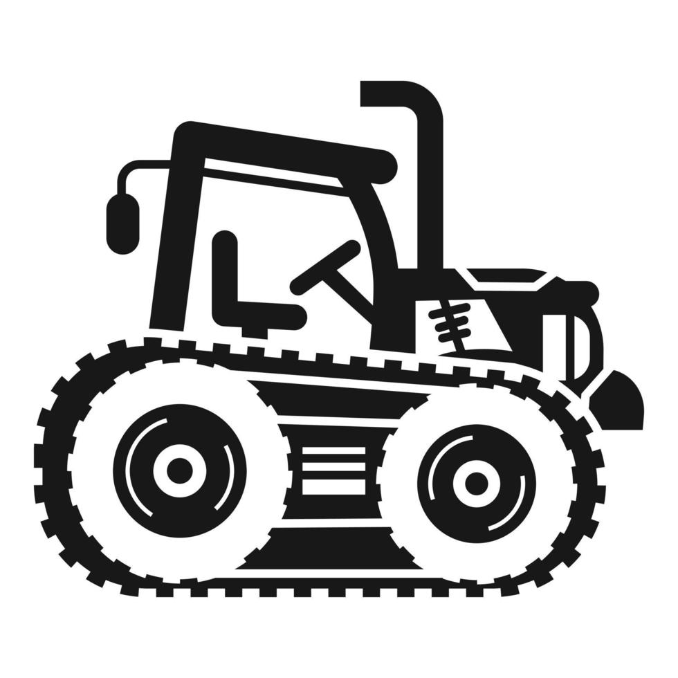 Crawler tractor icon, simple style vector