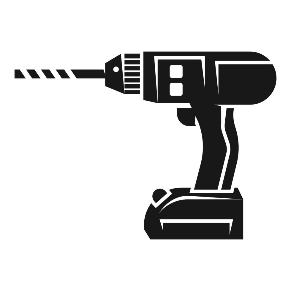 Hand drill icon, simple style vector