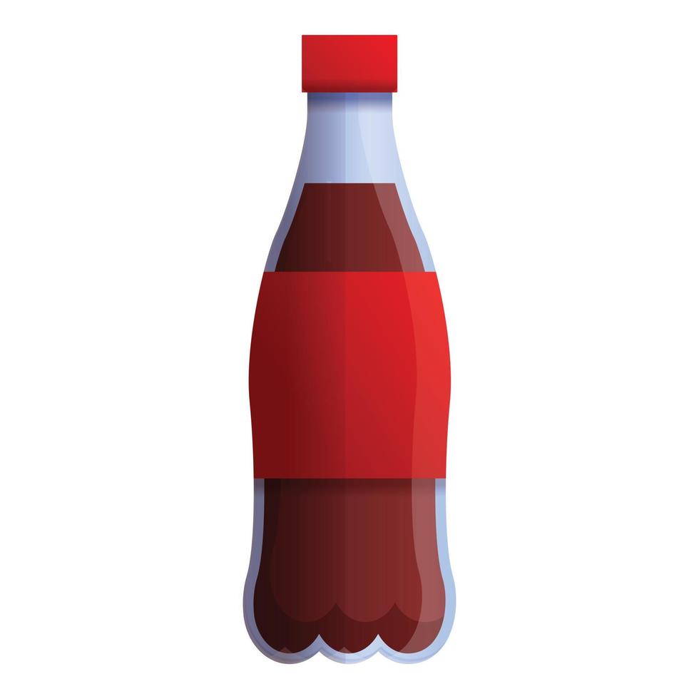 Cola drink bottle icon, cartoon style vector