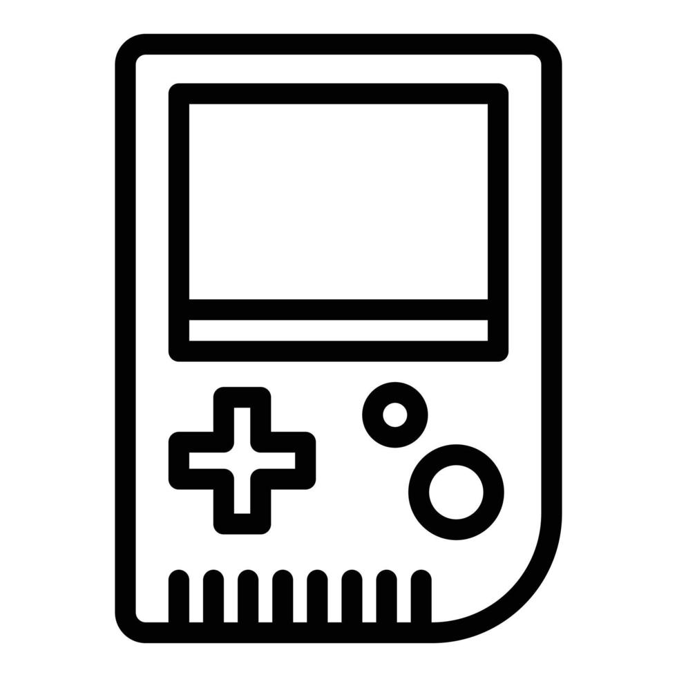 Gameboy joystick icon, outline style vector