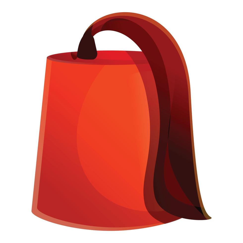 icono de sombrero rojo turco, estilo de dibujos animados vector