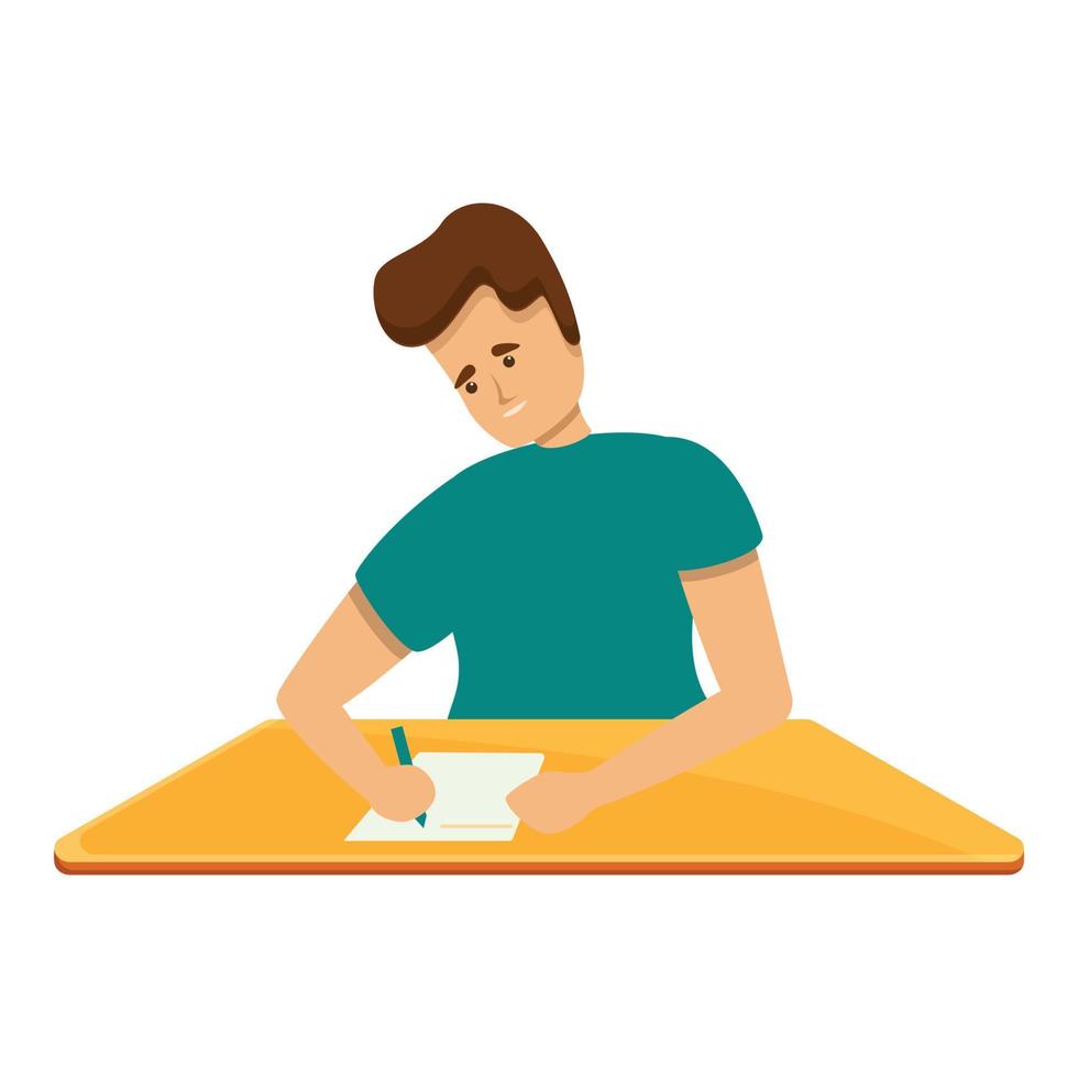 Success test writing icon, cartoon style vector