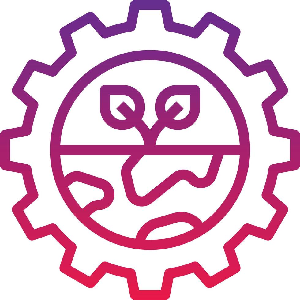 gear ecology world save function - gradient icon vector