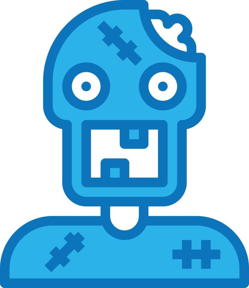 zombie ghost undead corpse halloween - blue icon vector
