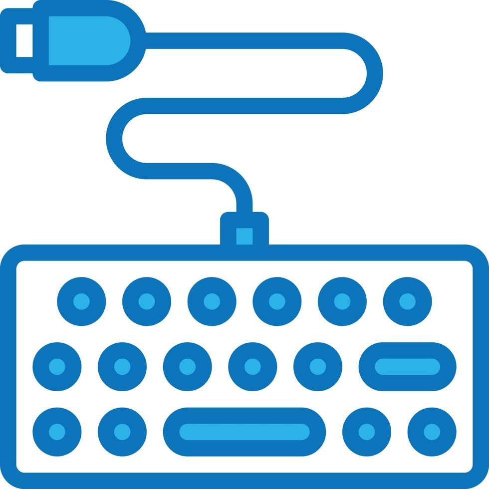 keyboard type connect computer accessory - blue icon vector