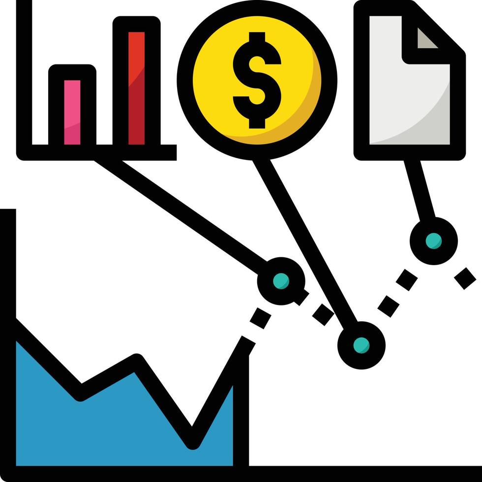 predictive analytics ai artificial intelligence - filled outline icon vector