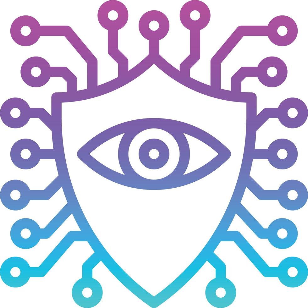 security safety ai artificial intelligence - gradient icon vector