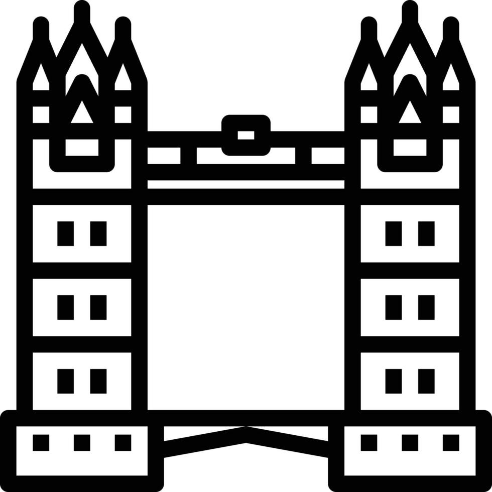 london bridge landmark england building - outline icon vector