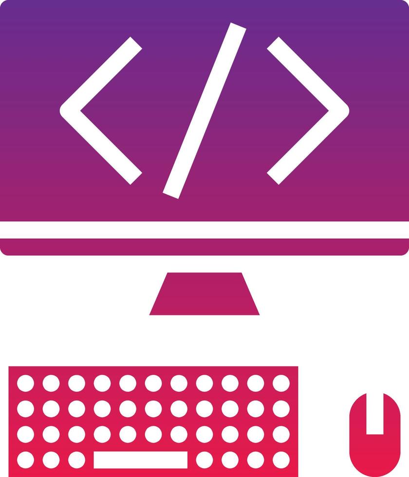 coding computer keyboard mouse creative - solid gradient icon vector