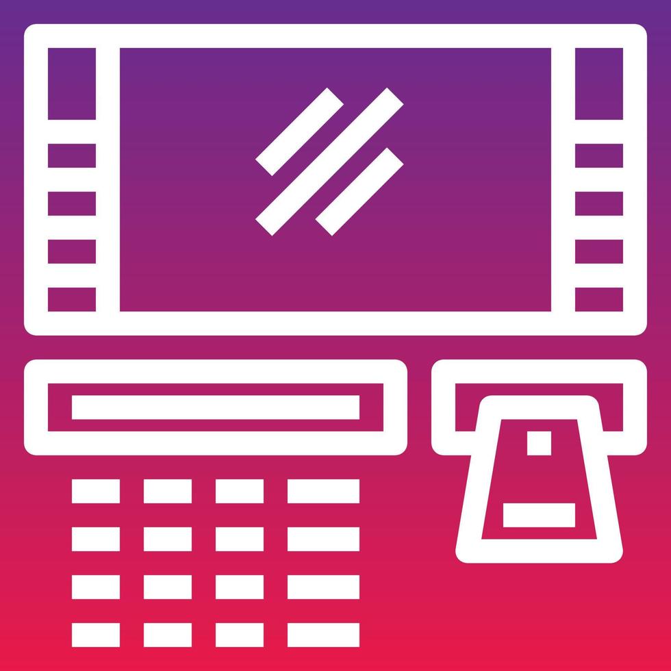 atm cash withdraw money banking - solid gradient icon vector