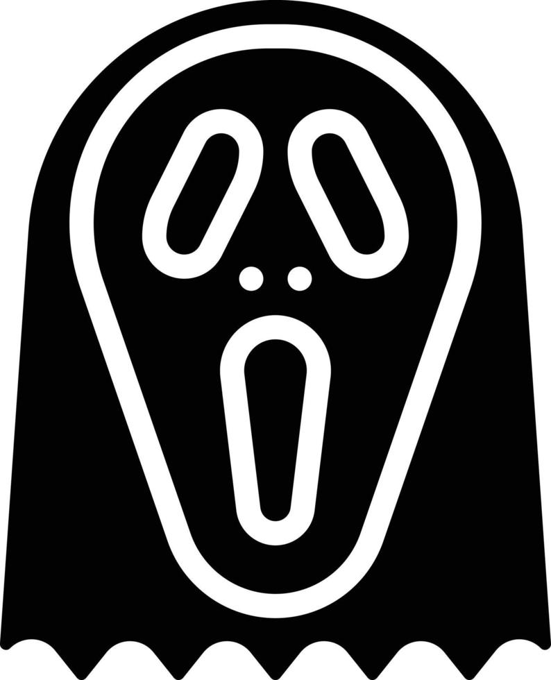 máscara fantasma grito santificar halloween - icono sólido vector