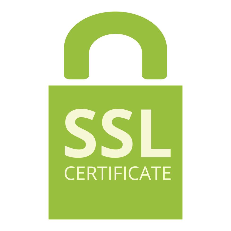 Solution ssl certificate icon, cartoon style vector