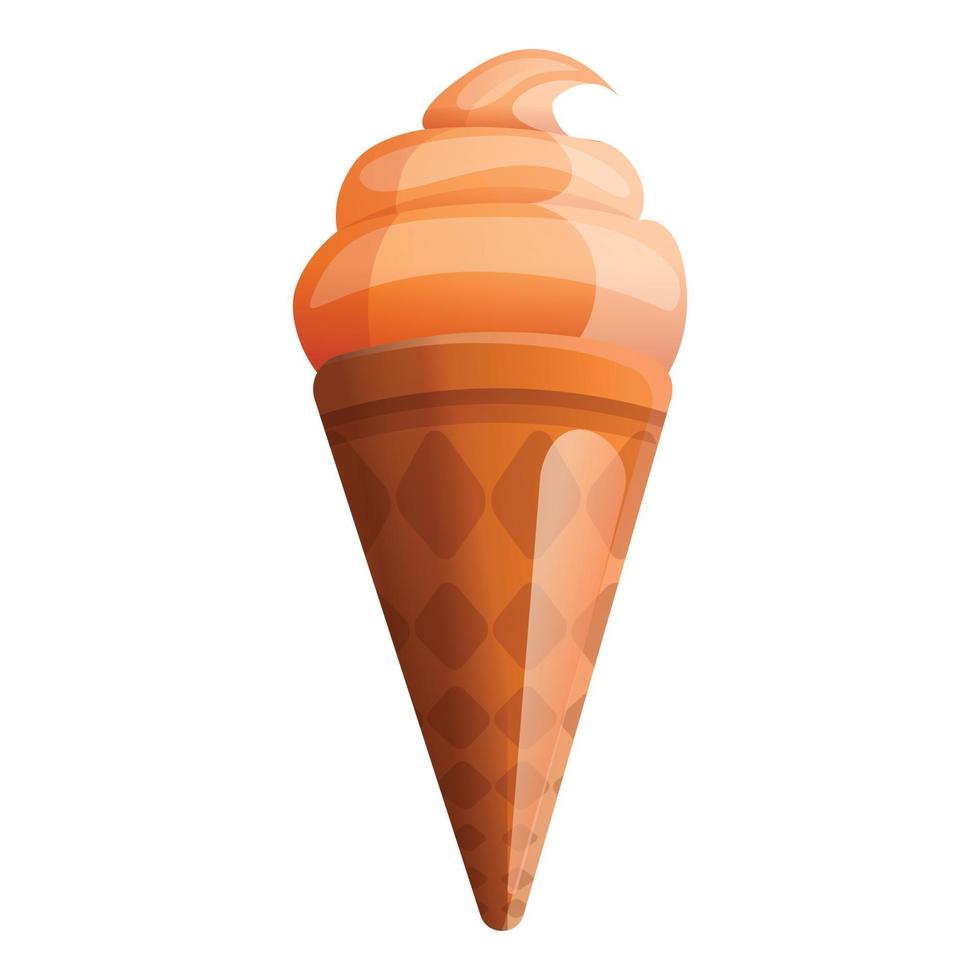 Cone icecream icon, cartoon style vector