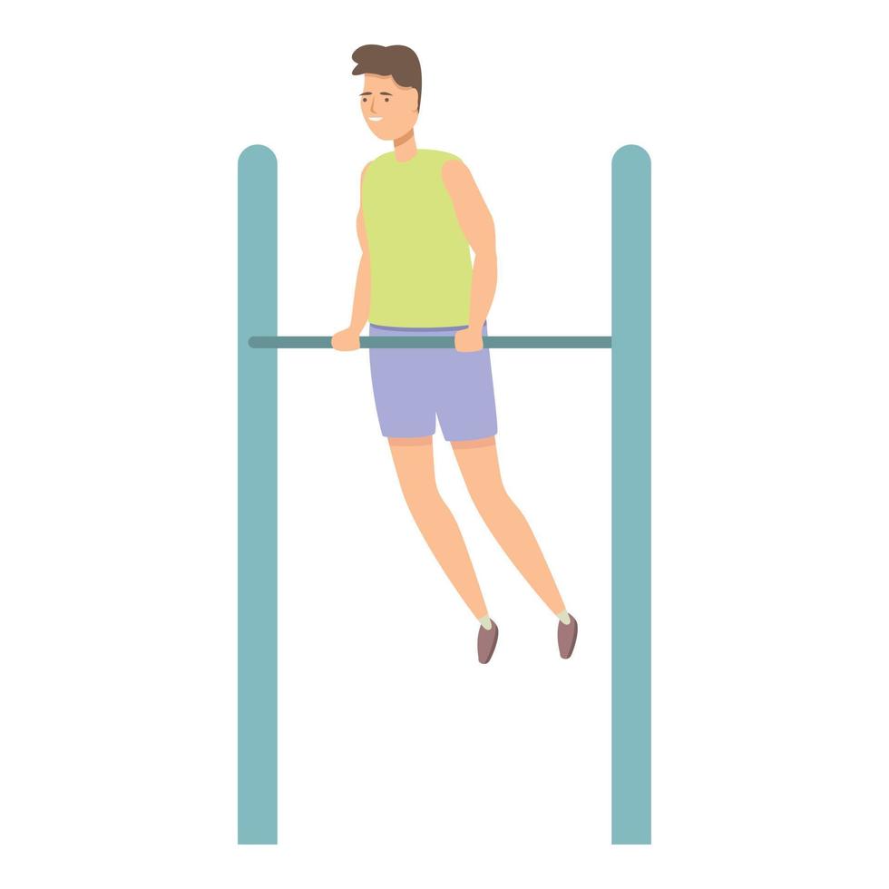 Bar exercise icon cartoon vector. Street workout vector