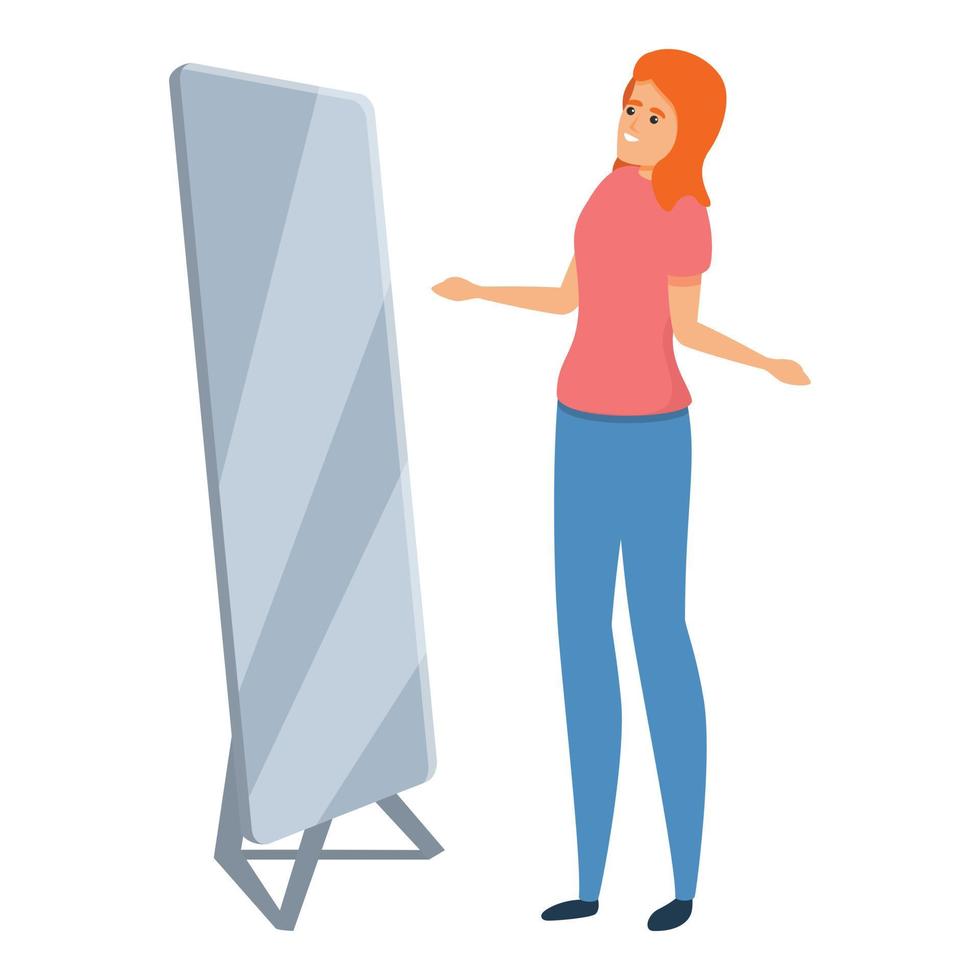Attitude self esteem icon, cartoon style vector
