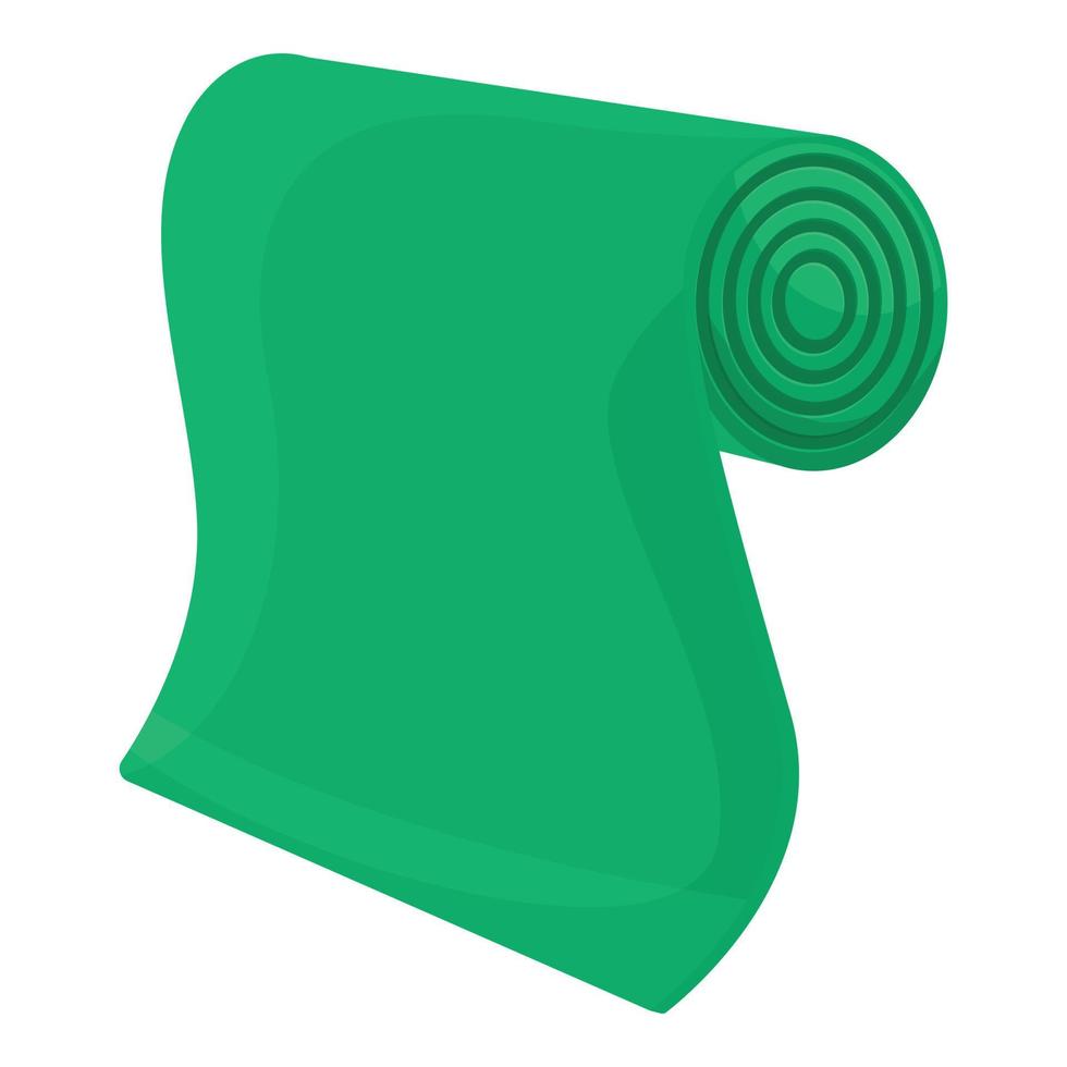 Mattress yoga mat icon, cartoon style vector