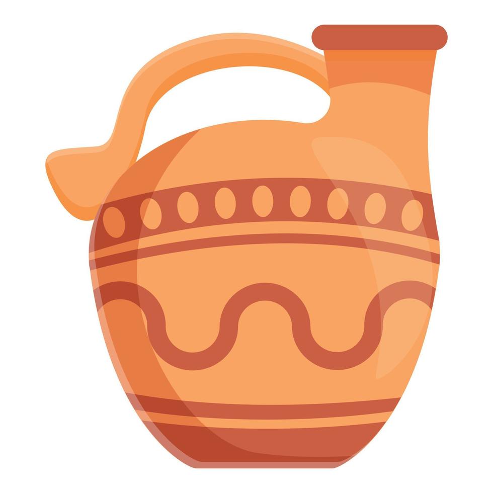 Amphora vessel icon, cartoon style vector